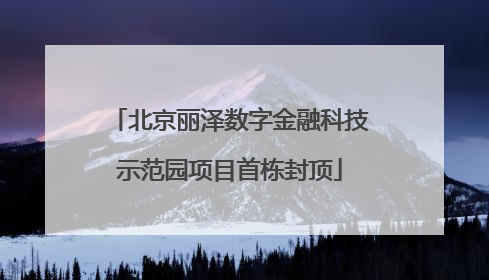 北京丽泽数字金融科技示范园项目首栋封顶