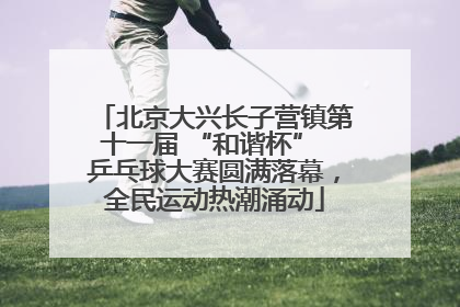 北京大兴长子营镇第十一届 “和谐杯” 乒乓球大赛圆满落幕，全民运动热潮涌动