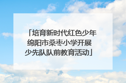 培育新时代红色少年 绵阳市桑枣小学开展少先队队前教育活动