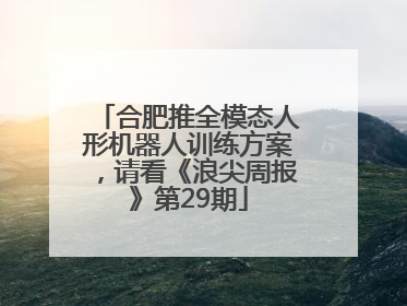 合肥推全模态人形机器人训练方案，请看《浪尖周报》第29期