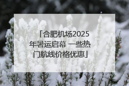 合肥机场2025年暑运启幕 一些热门航线价格优惠