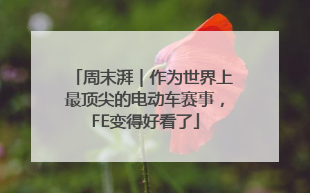 周末湃｜作为世界上最顶尖的电动车赛事，FE变得好看了