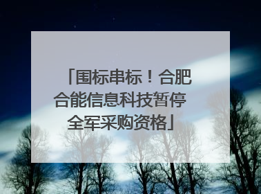 围标串标！合肥合能信息科技暂停全军采购资格