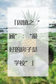 固镇之“顾”：“最好的房子是学校”