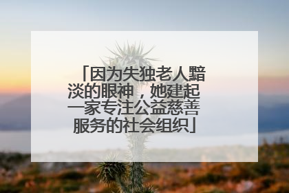 因为失独老人黯淡的眼神，她建起一家专注公益慈善服务的社会组织