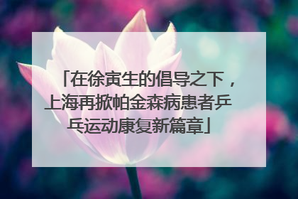 在徐寅生的倡导之下，上海再掀帕金森病患者乒乓运动康复新篇章