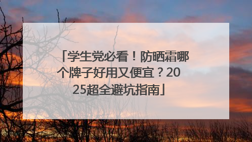 学生党必看！防晒霜哪个牌子好用又便宜？2025超全避坑指南