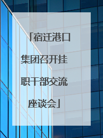 宿迁港口集团召开挂职干部交流座谈会