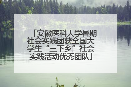 安徽医科大学暑期社会实践团获全国大学生“三下乡”社会实践活动优秀团队