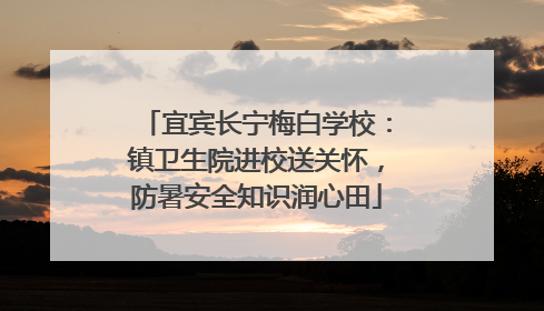 宜宾长宁梅白学校：镇卫生院进校送关怀，防暑安全知识润心田