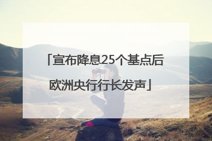宣布降息25个基点后 欧洲央行行长发声