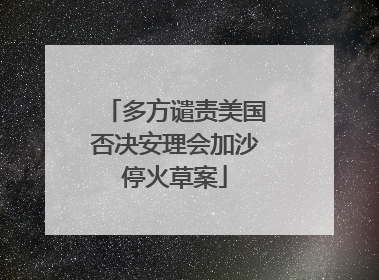 多方谴责美国否决安理会加沙停火草案