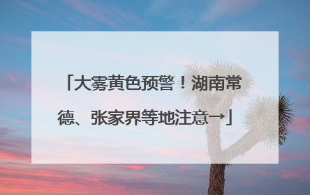 大雾黄色预警！湖南常德、张家界等地注意→