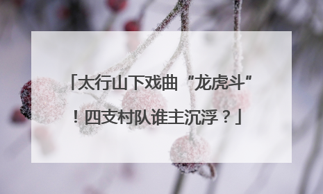 太行山下戏曲“龙虎斗”！四支村队谁主沉浮？