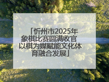 忻州市2025年象棋比赛圆满收官 以棋为媒赋能文化体育融合发展