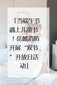当端午节遇上儿童节！岳麓消防开展“双节”开放日活动