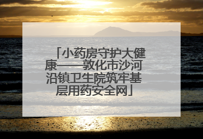 小药房守护大健康——敦化市沙河沿镇卫生院筑牢基层用药安全网