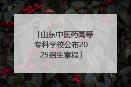 山东中医药高等专科学校公布2025招生章程