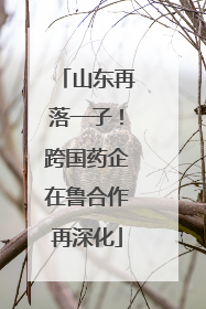山东再落一子！跨国药企在鲁合作再深化