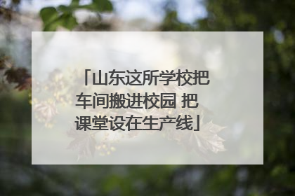 山东这所学校把车间搬进校园 把课堂设在生产线