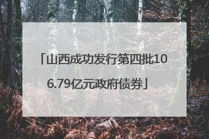 山西成功发行第四批106.79亿元政府债券