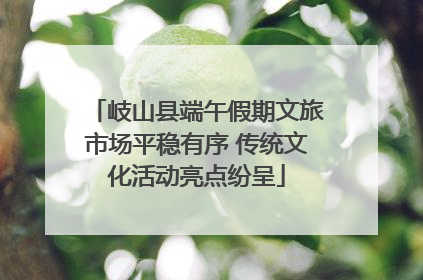岐山县端午假期文旅市场平稳有序 传统文化活动亮点纷呈
