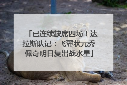 已连续缺席四场！达拉斯队记：飞翼状元秀佩奇明日复出战水星