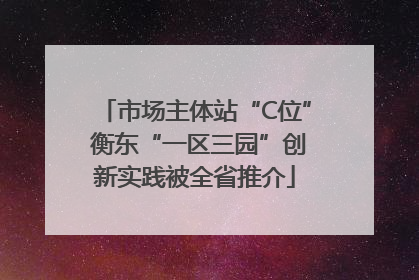 市场主体站“C位” 衡东“一区三园”创新实践被全省推介