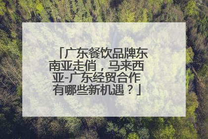 广东餐饮品牌东南亚走俏，马来西亚-广东经贸合作有哪些新机遇？