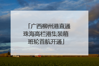 广西柳州港直通珠海高栏港集装箱班轮首航开通