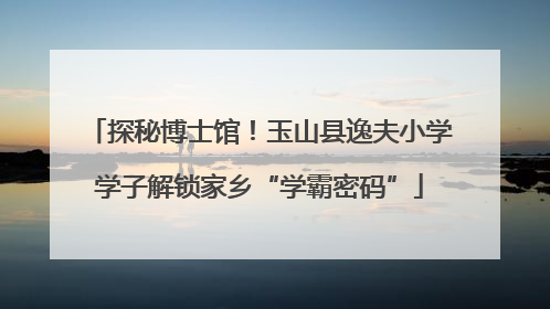 探秘博士馆！玉山县逸夫小学学子解锁家乡“学霸密码”