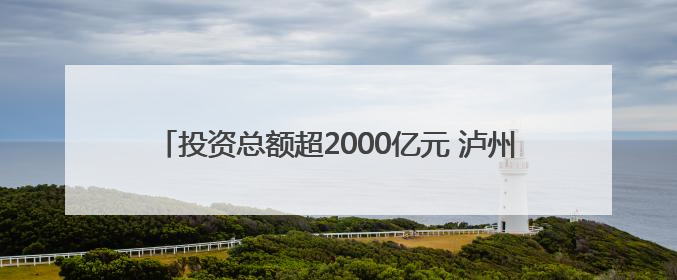 投资总额超2000亿元 泸州推介产业项目94个丨数读西投