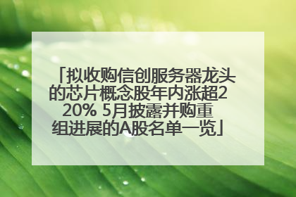 拟收购信创服务器龙头的芯片概念股年内涨超220% 5月披露并购重组进展的A股名单一览