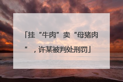 挂“牛肉”卖“母猪肉”，许某被判处刑罚