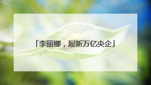 李丽娜，履新万亿央企