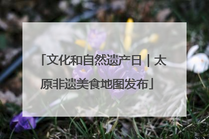 文化和自然遗产日｜太原非遗美食地图发布