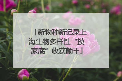 新物种新记录上海生物多样性“摸家底”收获颇丰