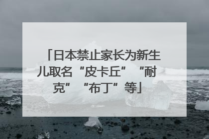 日本禁止家长为新生儿取名“皮卡丘”“耐克”“布丁”等