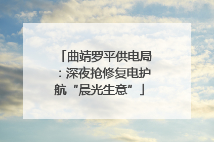 曲靖罗平供电局：深夜抢修复电护航“晨光生意”