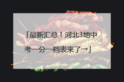 最新汇总！河北3地中考一分一档表来了→