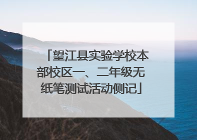望江县实验学校本部校区一、二年级无纸笔测试活动侧记