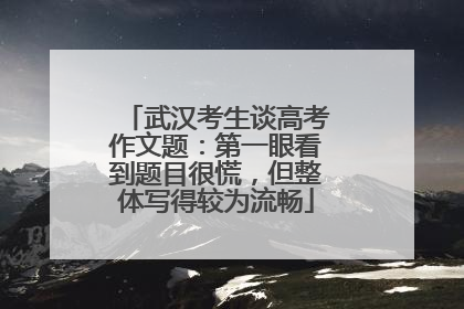 武汉考生谈高考作文题：第一眼看到题目很慌，但整体写得较为流畅