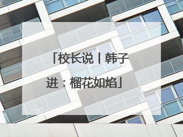 校长说丨韩子进：榴花如焰