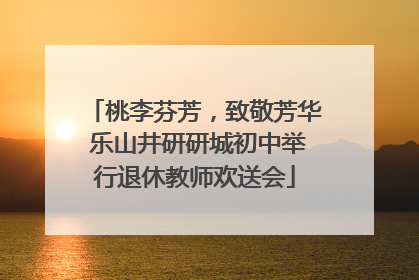 桃李芬芳，致敬芳华 乐山井研研城初中举行退休教师欢送会