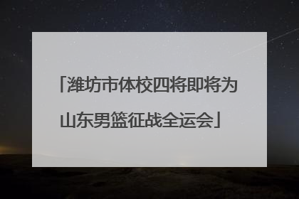 潍坊市体校四将即将为山东男篮征战全运会