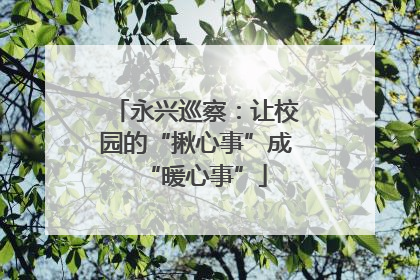 永兴巡察：让校园的“揪心事”成“暖心事”