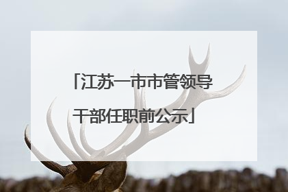 江苏一市市管领导干部任职前公示