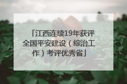 江西连续19年获评全国平安建设（综治工作）考评优秀省