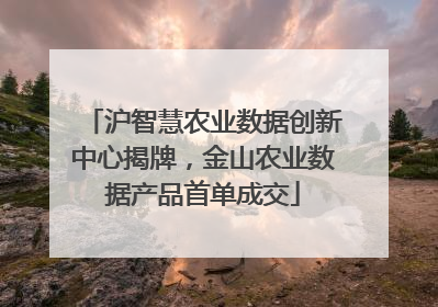 沪智慧农业数据创新中心揭牌，金山农业数据产品首单成交