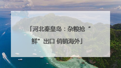 河北秦皇岛：杂粮抢“鲜”出口 俏销海外